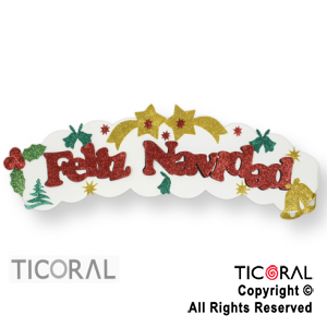 CARTEL FELIZ NAVIDAD N.4 GOMA EVA 1 MT x 1